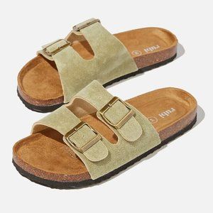 NWT Rex Double Buckle Slide Sandals